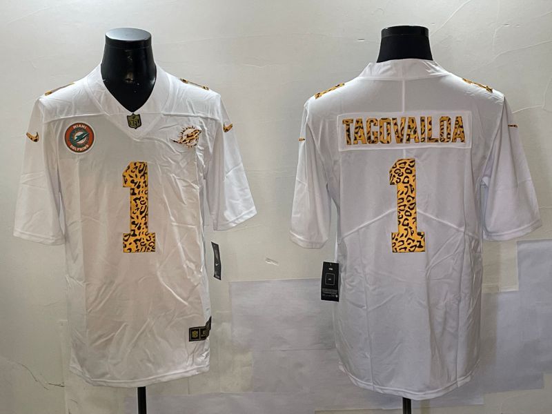 Men Miami Dolphins 1 Tagovailoa White 2024 Nike Limited NFL Jersey style 01081